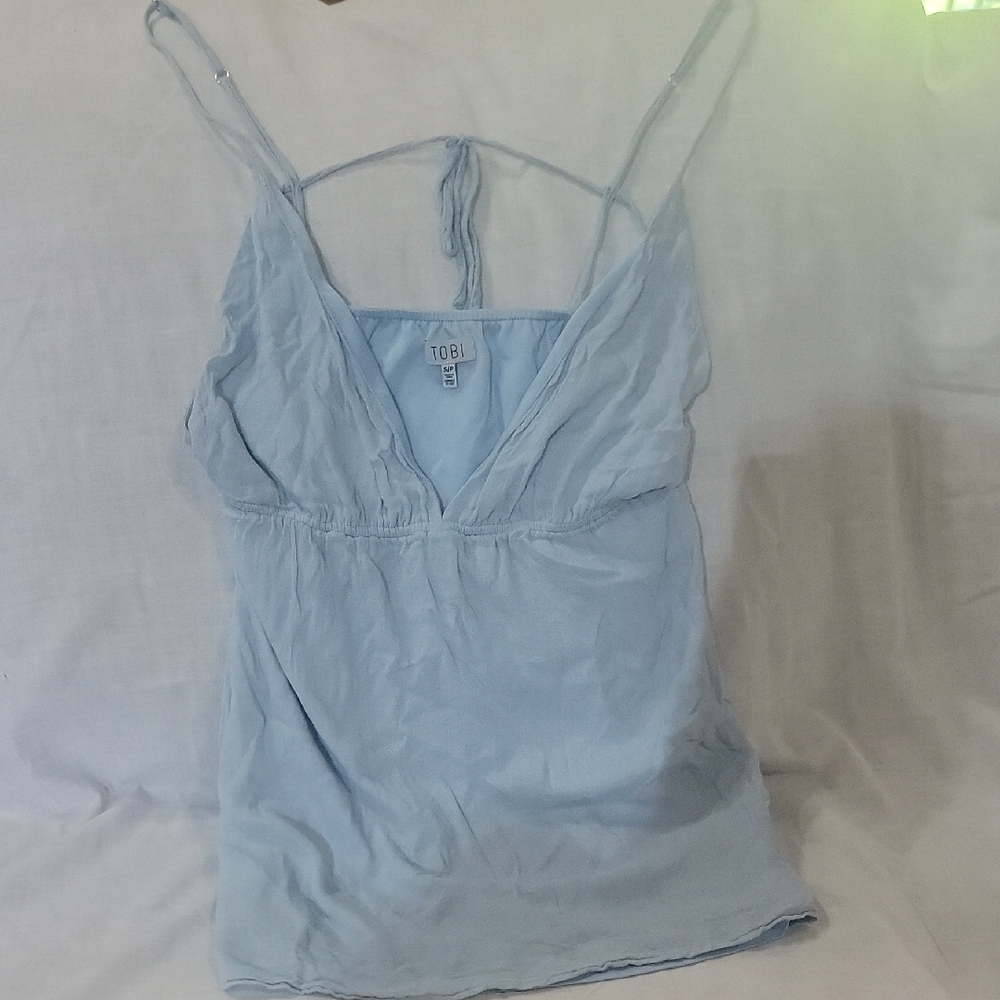 Tobi Blue Sleeveless Backless Camisole
